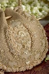 Buy_Ozel_Gold Pearls Suhani Moti Meadow Embellished Potli Bag _Online_at_Aza_Fashions