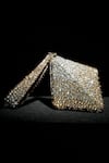 Buy_Ozel_Gold Rhinestone Encrusted Pyramid Bag 