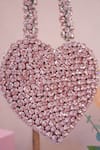 Ozel_Pink Rhinestones Studded Love Heart Bag _Online_at_Aza_Fashions