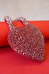 Ozel_Red Rhinestones Studded Cute Heart Bag _Online_at_Aza_Fashions