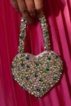 Buy_Ozel_Multi Color Rhinestones Studded Heart Mania Bag _at_Aza_Fashions