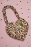 Shop_Ozel_Multi Color Rhinestones Studded Heart Mania Bag _at_Aza_Fashions