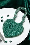 Shop_Ozel_Green Rhinestones Embellished Heart Bag _at_Aza_Fashions