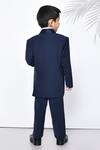Shop_Petite Pomme_Blue Cotton, Polyester Solid Navy Coat Pant Set _at_Aza_Fashions