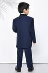 Shop_Banana Bee_Blue Cotton Blend Textured Collar Coat Pant Set_at_Aza_Fashions