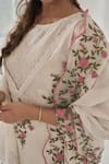 Buy_NAAZ BY NOOR_Off White Chanderi Embroidered Flower Gulabsa Baano Thread Kurta Sharara Set_Online_at_Aza_Fashions