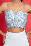 Buy_Aurouss_Blue Georgette Embroidery Sequins Square Bloom Bralette And Palazzo Set  _Online_at_Aza_Fashions