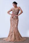 Buy_Aurouss_Peach Glitter Tulle Embroidery Urvashi Synodic Wave Embellished Gown _at_Aza_Fashions