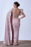 Shop_Aurouss_Peach Sandwash Vanya Ivy Crystal Bloom Embellished Draped Saree Gown _at_Aza_Fashions