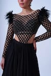 Aurouss_Black Sandwash Satin Emma Cutdana Fleur Jaal Bodysuit With Lehenga _at_Aza_Fashions