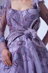 Shop_Aurouss_Purple Twill Organza Embroidery Periwinkle Sequin Sweetheart Neck Gown _Online_at_Aza_Fashions