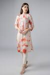 Buy_Bihart_Off White Tussar, , Organza, Satin Tie-dye Kurta Trouser Set _at_Aza_Fashions