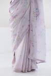 Surmaye Purple Handloom Cotton Picnic Daydream Floral Print Saree Online at Aza Fashions Surmaye_Purple Handloom Cotton Picnic Daydream Floral Print Saree _Online_at_Aza_Fashions