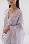 Shop Surmaye Purple Handloom Cotton Picnic Daydream Floral Print Saree Online at Aza Fashions Shop_Surmaye_Purple Handloom Cotton Picnic Daydream Floral Print Saree _Online_at_Aza_Fashions