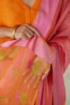 Surmaye_Pink Handwoven Organza Mulberry Silk Shared Stories Jamdani Saree  _at_Aza_Fashions