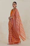 Surmaye_Pink Handwoven Silk Modal Checks Hopscotch Checkered Saree  _at_Aza_Fashions