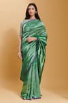 Buy_Surmaye_Green Zari Silk Dancing Moonlight Saree _at_Aza_Fashions