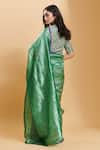 Shop_Surmaye_Green Zari Silk Dancing Moonlight Saree _at_Aza_Fashions