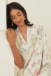 Buy_Surmaye_Ivory Handloom Cotton, Silk Harmony Botanical Print Saree _Online_at_Aza_Fashions