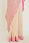 Buy_Surmaye_Pink Handwoven Handloom Cotton Silk Stripes Nostalgia Pattern Saree  _Online_at_Aza_Fashions