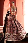 Buy_Aditi Gupta_Purple Lehenga And Blouse Jamawar Silk Embroidered Bead Bridal Set  _at_Aza_Fashions