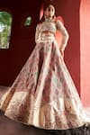 Buy_Aditi Gupta_Ivory Lehenga And Blouse Jamawar Silk Embroidered & Pearl Bridal Set _at_Aza_Fashions
