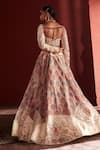 Shop_Aditi Gupta_Ivory Lehenga And Blouse Jamawar Silk Embroidered & Pearl Bridal Set _at_Aza_Fashions