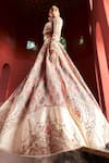 Shop_Aditi Gupta_Ivory Lehenga And Blouse Jamawar Silk Embroidered & Pearl Bridal Set _Online_at_Aza_Fashions