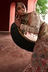 Aditi Gupta_Ivory Lehenga And Blouse Jamawar Silk Embroidered & Pearl Bridal Set _at_Aza_Fashions