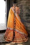 Shop_Aditi Gupta_Yellow Lehenga Kani Silk Embroidered Pearl Scalloped Bridal Set _at_Aza_Fashions