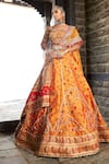 Aditi Gupta_Yellow Lehenga Kani Silk Embroidered Pearl Scalloped Bridal Set _Online_at_Aza_Fashions