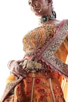 Shop_Aditi Gupta_Yellow Lehenga Kani Silk Embroidered Pearl Scalloped Bridal Set _Online_at_Aza_Fashions