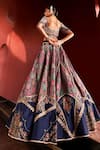 Shop_Aditi Gupta_Blue Lehenga And Blouse Jamawar Silk Embroidered Resham Zari Set  _at_Aza_Fashions