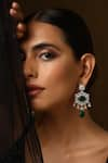 SWABHIMANN_Green Polki Dangler Earrings _Online_at_Aza_Fashions