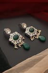 Shop_SWABHIMANN_Green Polki Dangler Earrings _Online_at_Aza_Fashions