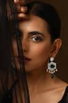 Buy_SWABHIMANN_Green Polki Dangler Earrings _at_Aza_Fashions