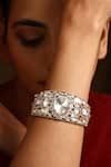 Shop_SWABHIMANN_Rose Gold Polki Embellished Bracelet_Online_at_Aza_Fashions