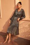 Buy Grassroot By Anita Dongre Black Modal V-neck Breath Ajrakh Block Print Dress at Aza Fashions Buy_Grassroot By Anita Dongre_Black Modal V-neck Breath Ajrakh Block Print Dress_at_Aza_Fashions