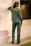 Shop_Grassroot By Anita Dongre_Green Modal Embroidery Collared Lounge Block Print Shirt And Pant Co-ord Set_at_Aza_Fashions