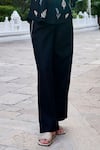 Grassroot By Anita Dongre_Black Cotton, Modal Embroidery Collared Springtime Sewa Top And Pant Set _Online_at_Aza_Fashions