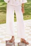 Buy_Grassroot By Anita Dongre_White Cotton, Modal Embroidery Collared Springtime Sewa Top With Pant _Online_at_Aza_Fashions