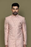 Shop Arihant Rai Sinha Blue Silk Checkered Woven Sherwani Set Online at Aza Fashions Shop_Arihant Rai Sinha_Blue Silk Checkered Woven Sherwani Set _Online_at_Aza_Fashions