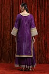 Shop_SHIKHAR SHARMA_Purple Kurta Cotton Lurexsharara Silk Chanderi Embroidery Gota Bodice Set _at_Aza_Fashions