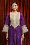 SHIKHAR SHARMA_Purple Kurta Cotton Lurexsharara Silk Chanderi Embroidery Gota Bodice Set _at_Aza_Fashions