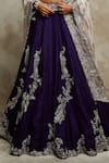 Prisho_Purple Organza Embroidery Bridal Zardozi Lehenga Silk Blouse Set _Online_at_Aza_Fashions