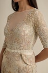 EEKSHA_Ivory Organza And Net Embroidered Cutdana Jumpsuit Floral With Jacket  _at_Aza_Fashions