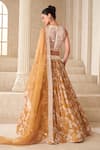 Shop_Taavare_Gold Tissue Organza Printed Floral Round Embroidered Lehenga Set _at_Aza_Fashions