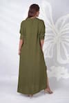 Shop_Seesa_Green Viscose Embroidered Bead Elira Peridot Placement Dress _at_Aza_Fashions