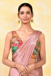 Buy_Nazaakat by Samara Singh_Multi Color Silk Woven Bloom Zari V Neck Blouse_Online_at_Aza_Fashions