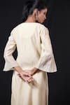 Buy_Beige_Off White Kurta Pure Mul Chanderi Embroidered Gathered Sleeve And Pant Set _Online_at_Aza_Fashions